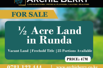 FOR SALE  1/2 Acre Land Runda – Prime Freehold Property -AB013